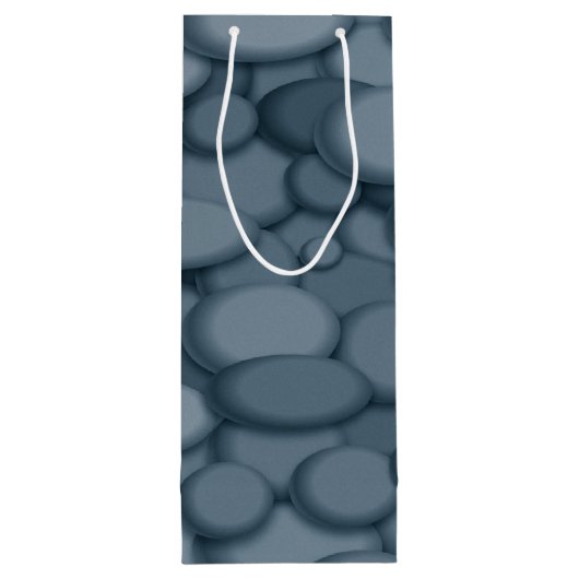 Blue River Rock Pebbles Art Wijn Cadeautas (Achterkant)