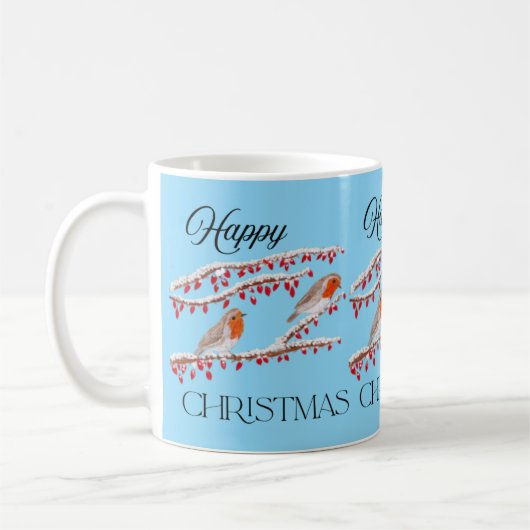 Blue Robin Christmas Koffiemok (Links)