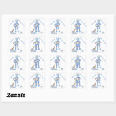Blue robot birthday stickers (Vel)