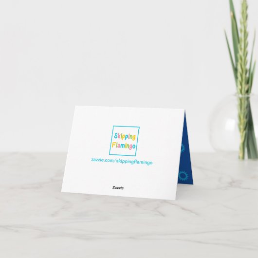 Blue Robots Verjaardagsfeest Bedankt Card (Achterkant)