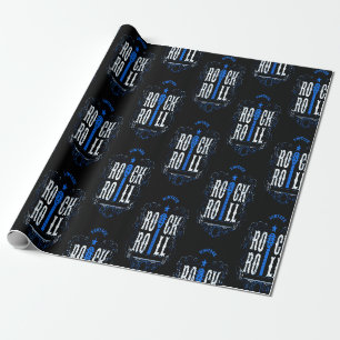 Blue Rock en Roll Cadeaupapier