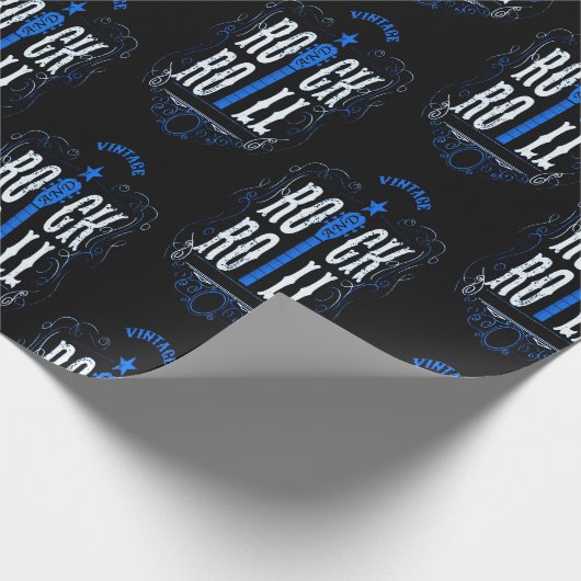 Blue Rock en Roll Cadeaupapier (Hoek)