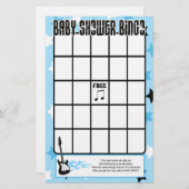 Blue Rock Star Baby shower Bingo Game (Voorkant / Achterkant)