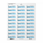 Blue Rock Star ÉTIQUETTES DE ADRESSE IMPRIMANTES (Feuille entière)