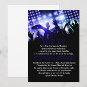 Blue Rock Star Quinceanera Birthday Uitnodiging (Voorkant / Achterkant)