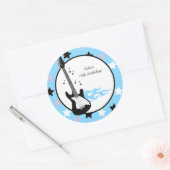 Blue Rock Star Verjaardagsgunst Stickers (Envelop)