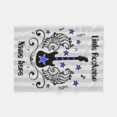 Blue Rock ster-gitaar met vleugels Fleece Deken (Voorkant (Horizontaal))