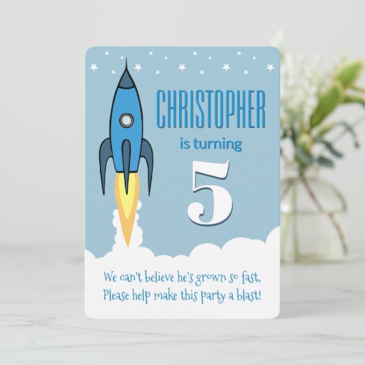 ← Blue Rocket Ship Outer Space Invitation Annivers (Debout devant)