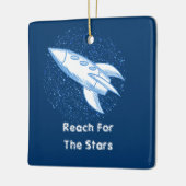 Blue Rocket Square ornament (Links)