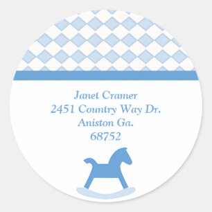 Blue Rocking Horse Adres Stickers