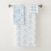 Blue Rocking Horse Baby Boy Set de serviettes pers (En situation)