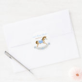 Blue Rocking Horse Baby shower Stickers (Envelop)
