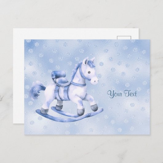 Blue Rocking Horse Briefkaart (Voorkant / Achterkant)