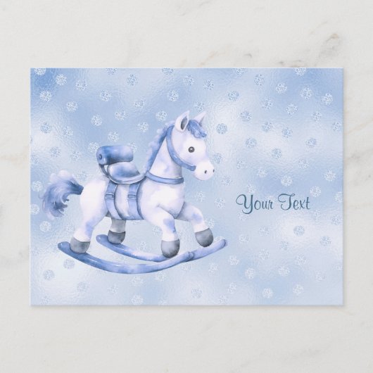 Blue Rocking Horse Briefkaart (Voorkant)