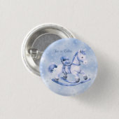 Blue Rocking Horse Button (Voorkant /achterkant)