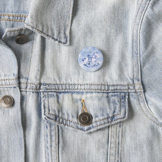 Blue Rocking Horse Button (In situ)