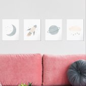 Blue Rocks Bateau Lune Planète Espace Extérieur Sa (Salon)