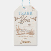 Blue Rodeo Verjaardag Dank u Cadeaulabel (Voorkant)