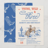 Blue Rodeo Young Wild Drie 3e Verjaardag Kaart (Voorkant / Achterkant)