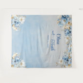 Blue Romance Floral with Gold Wandkleed (Voorkant (horizontaal))