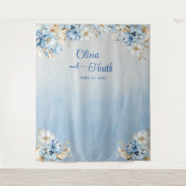 Blue Romance Floral with Gold Wandkleed