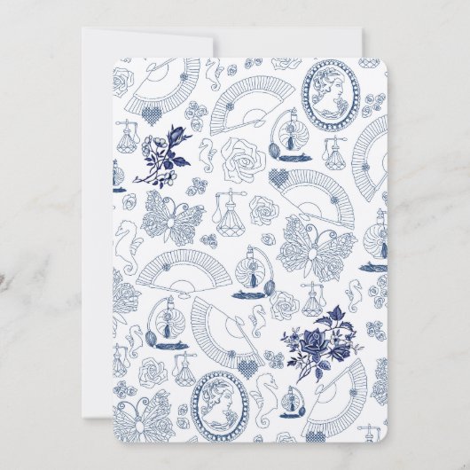 Blue  Romance Wedding Invitations (Achterkant)