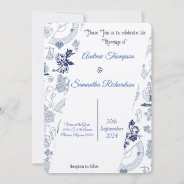 Blue  Romance Wedding Invitations