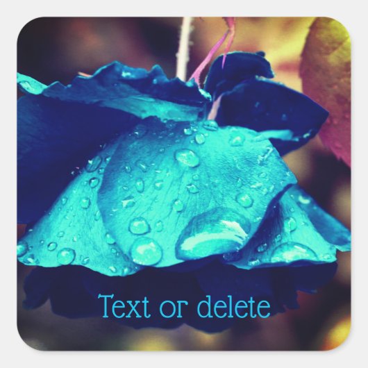 Blue Roos Abstract ventilator op maat Vierkante Sticker (Voorkant)