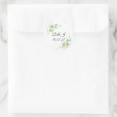 Blue Roos Bud Wedding Ronde Sticker (Tas)