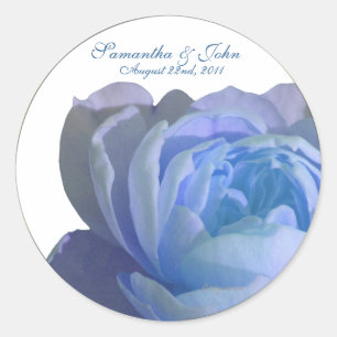 Blue Roos Custom Wedding Envelope-zegels Ronde Sticker
