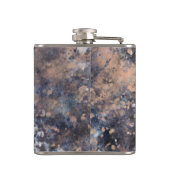 Blue & Roos Gold Paint Splatter Abstract Glamour Heupfles (Achterkant)