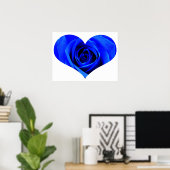 Blue Roos Heart Poster (Thuiskantoor)
