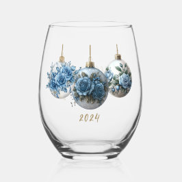 Blue Roos Ornament Trio Wijnglas Zonder Voet