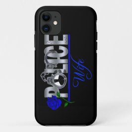 Blue Roos POLICE WIFE iPhone 5 Hoesje