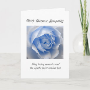 Blue Roos Religious Sympathy Card Kaart