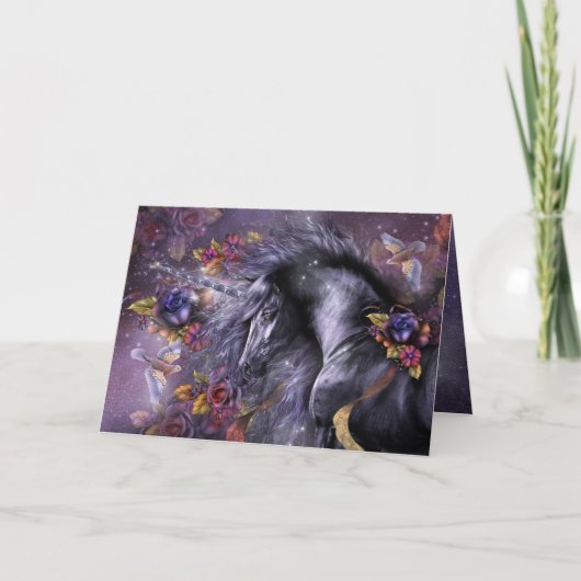 Blue Roos Unicorn Designer Kaart (Voorkant)