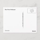 Blue Roos Wallpaper Patroon Briefkaart (Achterkant)