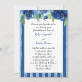 Blue Roos Wedding Invitation Kaart (Voorkant)