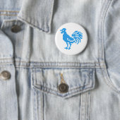 Blue Rooster Ronde Button 5,7 Cm (In situ)