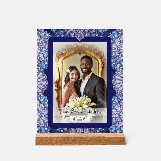 Blue Rosace Acryl Bord (Voorkant)