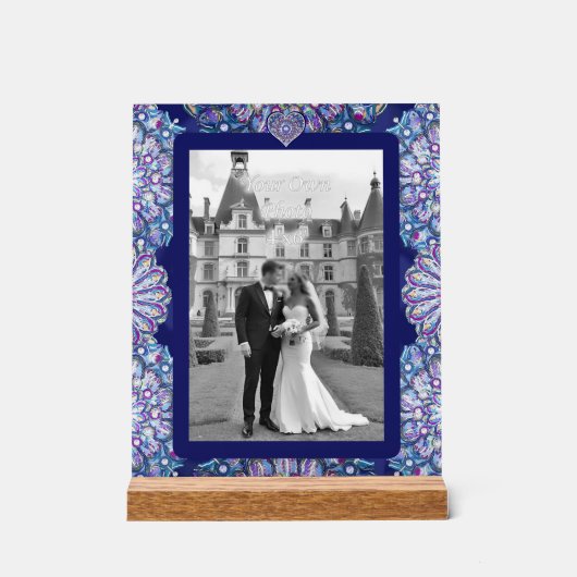 Blue Rosace Acryl Bord (Voorkant)