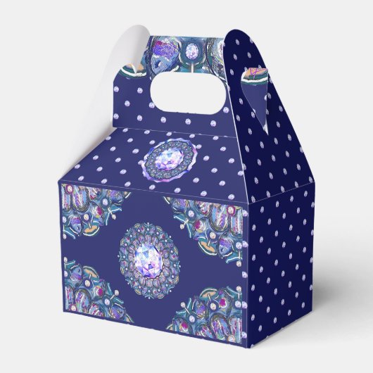 Blue Rosace Bedankdoosjes (Voorkant Zijde)