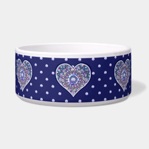 Blue Rosace Bowl Voerbakje