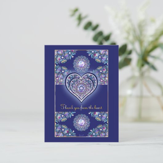 Blue Rosace Briefkaart (Staand voorkant)