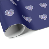 Blue Rosace Cadeaupapier (Rol Hoek)