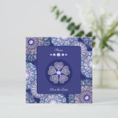 Blue Rosace Feestdagenkaart (Staand voorkant)