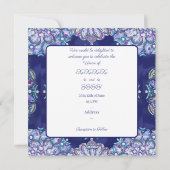 Blue Rosace Feestdagenkaart (Achterkant)