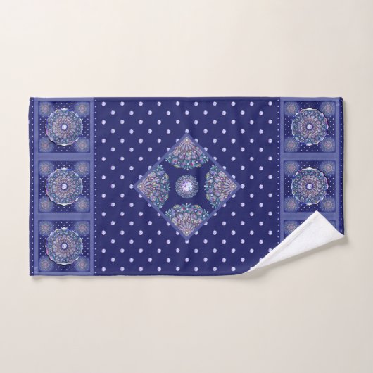 Blue Rosace Handdoek (Handdoek)
