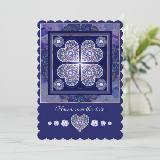 Blue Rosace Kaart (Staand voorkant)