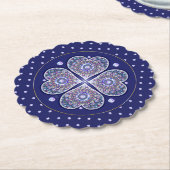Blue Rosace Kartonnen Onderzetters (Gekanteld)